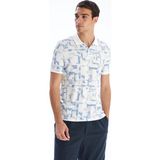 Lc Waikiki Yeni Sezon Polo Yaka Desenli Erkek Tişört - Mavi