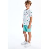 Lc Waikiki Yeni Sezon Polo Yaka Desenli Penye Erkek Bebek Tişört - Beyaz - 5 - 6 Yaş