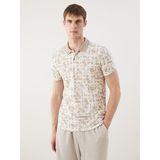 Lc Waikiki Yeni Sezon Polo Yaka Desenli Pike Erkek Tişört - Bej - M