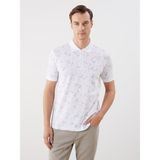 Lc Waikiki Yeni Sezon Polo Yaka Desenli Pike Erkek Tişört - Beyaz - 3XL
