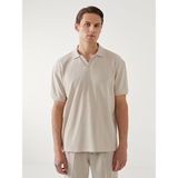 Lc Waikiki Yeni Sezon Polo Yaka Düz Erkek Tişört - Bej - 2XL