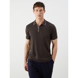 Lc Waikiki Yeni Sezon Polo Yaka Erkek Dokulu Tişört - Kahverengi - XL