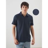 Lc Waikiki Yeni Sezon Polo Yaka Erkek Dokulu Tişört - Lacivert - M