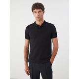 Lc Waikiki Yeni Sezon Polo Yaka Erkek Tişört - Siyah - 3XL