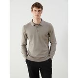 Lc Waikiki Yeni Sezon Polo Yaka Erkek Triko Kazak - Bej - 3XL