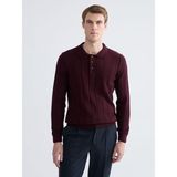 Lc Waikiki Yeni Sezon Polo Yaka Erkek Triko Kazak - Bordo - 3XL