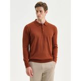 Lc Waikiki Yeni Sezon Polo Yaka Erkek Triko Kazak - Kahverengi - 2XL