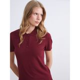 Lc Waikiki Yeni Sezon Polo Yaka Kadın Triko Kazak - Bordo - M