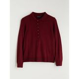 Lc Waikiki Yeni Sezon Polo Yaka Kadın Triko Kazak - Bordo - XL