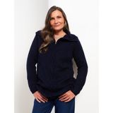 Lc Waikiki Yeni Sezon Polo Yaka Kadın Triko Kazak - Lacivert - 2XL