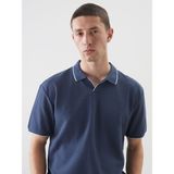 Lc Waikiki Yeni Sezon Polo Yaka Kısa Kollu Basic Erkek Tişört - Mavi - XL