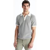 Lc Waikiki Yeni Sezon Polo Yaka Kısa Kollu Çizgili Erkek Triko Kazak - Haki - XL