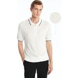 Lc Waikiki Yeni Sezon Polo Yaka Kısa Kollu Erkek Dokulu Tişört - Ekru - XL
