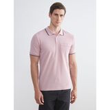 Lc Waikiki Yeni Sezon Polo Yaka Kısa Kollu Erkek Dokulu Tişört - Pembe - XL