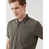 Lc Waikiki Yeni Sezon Polo Yaka Kisa Kollu Erkek Dokulu Tisort - S52872Z8 - Haki