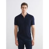 Lc Waikiki Yeni Sezon Polo Yaka Kısa Kollu Erkek Triko Kazak - Lacivert - 2XL