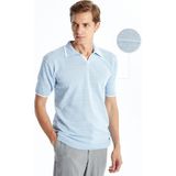 Lc Waikiki Yeni Sezon Polo Yaka Kısa Kollu Erkek Triko Kazak - Mavi - XL