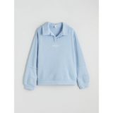 Lc Waikiki Yeni Sezon Polo Yaka Kız Çocuk Kalın Sweatshirt - Mavi - 9 - 10 Yaş