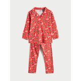 Lc Waikiki Yeni Sezon Polo Yaka Mickey Mouse Baskılı Erkek Çocuk Pijama Takım - Kırmızı - 3 - 4 Yaş
