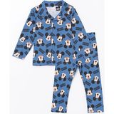 Lc Waikiki Yeni Sezon Polo Yaka Mickey Mouse Baskili Erkek Cocuk Pijama Takim - S54792Z1 - Mavi - 4 - 5 Yaş