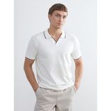 Lc Waikiki Yeni Sezon Polo Yaka Penye Erkek Tişört - Ekru - XL