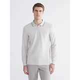 Lc Waikiki Yeni Sezon Polo Yaka Uzun Kollu Erkek Tişört - Gri - 3XL