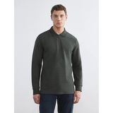Lc Waikiki Yeni Sezon Polo Yaka Uzun Kollu Erkek Tişört - Haki - 2XL