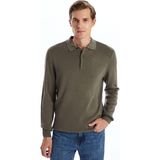 Lc Waikiki Yeni Sezon Polo Yaka Uzun Kollu Erkek Triko Kazak - Haki - 2XL