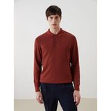Lc Waikiki Yeni Sezon Polo Yaka Uzun Kollu Erkek Triko Kazak - Kahverengi - M