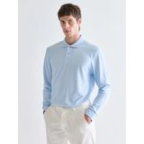 Lc Waikiki Yeni Sezon Polo Yaka Uzun Kollu Pike Erkek Tişört - Mavi - 2XL