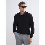 Lc Waikiki Yeni Sezon Polo Yaka Uzun Kollu Pike Erkek Tişört - Siyah - 2XL