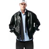 Lc Waikiki Yeni Sezon Rahat Kalıp Dik Yaka Erkek Deri Görünümlü Ceket - Siyah - 2XL