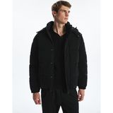 Lc Waikiki Yeni Sezon Rahat Kalıp Kapüşonlu Erkek Şişme Mont - Siyah - 2XL