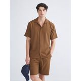 Lc Waikiki Yeni Sezon Rahat Kalıp Kısa Kollu Erkek Gömlek - 2XL - Kahverengi