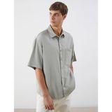 Lc Waikiki Yeni Sezon Rahat Kalıp Kısa Kollu Erkek Jean Gömlek - Haki - 2XL