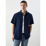 Lc Waikiki Yeni Sezon Rahat Kalıp Kısa Kollu Erkek Jean Gömlek - Indigo - XL