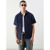 Lc Waikiki Yeni Sezon Rahat Kalıp Kısa Kollu Erkek Jean Gömlek - Indigo - XS
