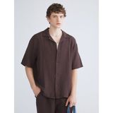 Lc Waikiki Yeni Sezon Rahat Kalıp Resort Yaka Kısa Kollu Müslin Erkek Gömlek - 2XL - Bordo