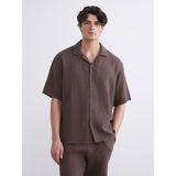 Lc Waikiki Yeni Sezon Rahat Kalıp Resort Yaka Kısa Kollu Müslin Erkek Gömlek - 2XL - Kahverengi