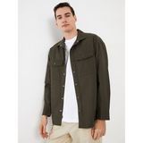Lc Waikiki Yeni Sezon Rahat Kalıp Uzun Kollu Gabardin Erkek Gömlek Ceket - XL - Haki