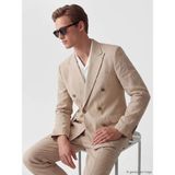 Lc Waikiki Yeni Sezon Regular Fit %100 Keten Erkek Blazer Ceket - 52 - Bej Melanj