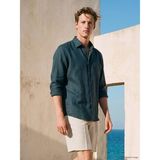Lc Waikiki Yeni Sezon Regular Fit %100 Keten Erkek Gömlek - Petrol - 2XL