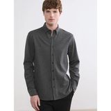 Lc Waikiki Yeni Sezon Regular Fit Armürlü Erkek Gömlek - 2XL - Antrasit