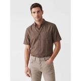 Lc Waikiki Yeni Sezon Regular Fit Armürlü Erkek Gömlek - 2XL - Koyu Kahverengi