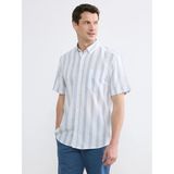 Lc Waikiki Yeni Sezon Regular Fit Çizgili Armürlü Erkek Gömlek - XL - Beyaz