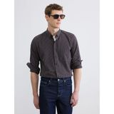 Lc Waikiki Yeni Sezon Regular Fit Çizgili Armürlü Erkek Gömlek - XL - Kahverengi