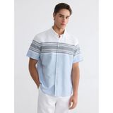 Lc Waikiki Yeni Sezon Regular Fit Çizgili Armürlü Erkek Gömlek - XL - Mavi