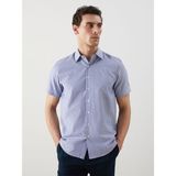 Lc Waikiki Yeni Sezon Regular Fit Çizgili Erkek Gömlek - Lacivert - 3XL