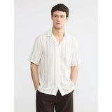 Lc Waikiki Yeni Sezon Regular Fit Çizgili Krinkle Erkek Gömlek - XL - Ekru Çizgili
