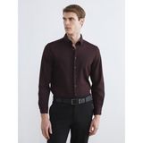 Lc Waikiki Yeni Sezon Regular Fit Desenli Uzun Kollu Erkek Gömlek - 3XL - Bordo